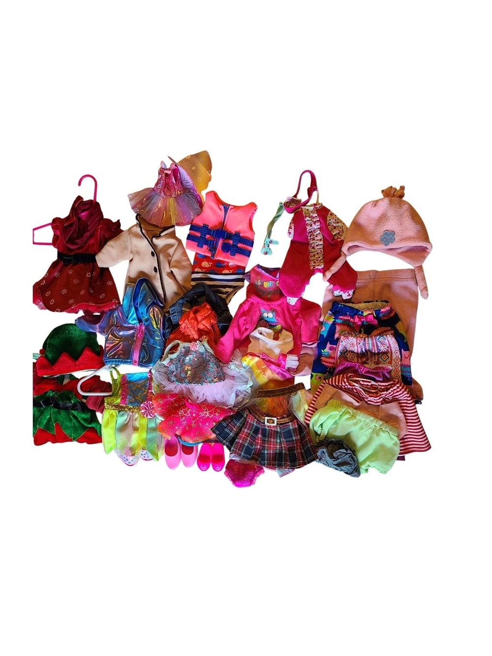 Assorted Kids Doll Clothing Set - Pink & Multicolor Outfits